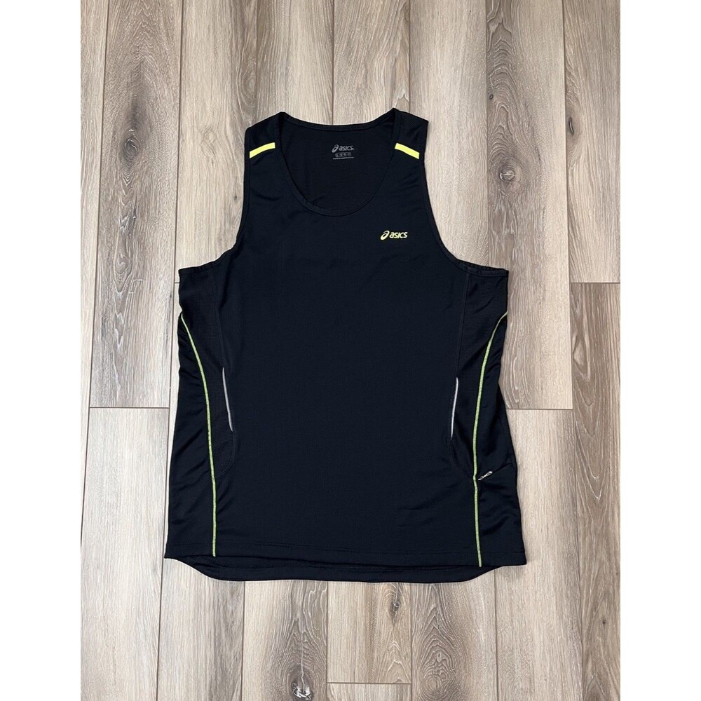 Asics Men's L Sleeveless Running Black Training Shirt Athletic Sports Racing Top